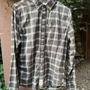 Abercrombie & Fitch Gray and Green Plaid Shirt